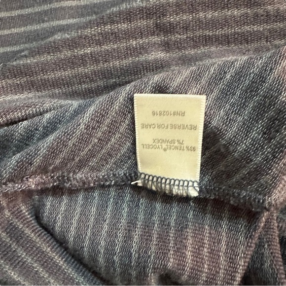 Garnet Hill Navy Blue & Periwinkle Striped Short Sleeve T-Shirt Mini Dress Sz L - Picture 9 of 13